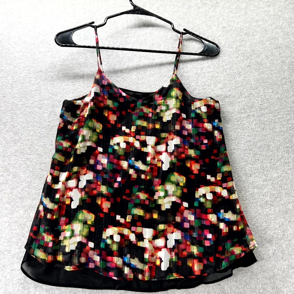 Mossimo Camisole Top Womens XS Multicolor Abstract Spaghetti Strap Y2K